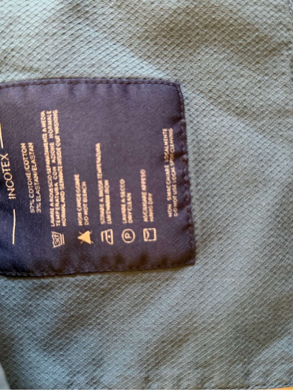 NWT Incotex Pattern 30 Comfort Chino Slim Fit Trousers Blue IT52 approx US 34 - Picture 9 of 9